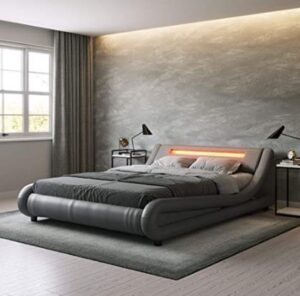 4- ZTOZZ  grey bedroom set with led lights