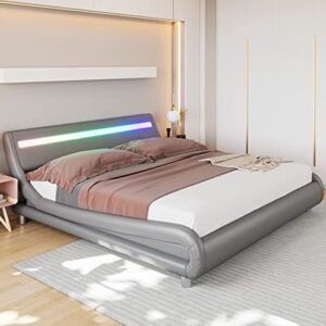 5- KEYLUV  grey bedroom set with led lights 